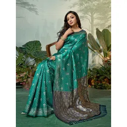 DIVASTRI Woven Design Zari Pure Silk Banarasi Saree-picture-10
