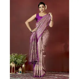 DIVASTRI Woven Design Zari Pure Silk Banarasi Saree-picture-26