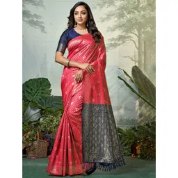 DIVASTRI Woven Design Zari Pure Silk Banarasi Saree-picture-14