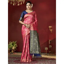 DIVASTRI Woven Design Zari Pure Silk Banarasi Saree-picture-29