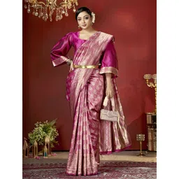 DIVASTRI Woven Design Zari Pure Silk Banarasi Saree-picture-20