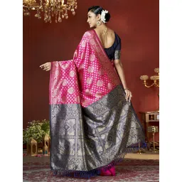 DIVASTRI Woven Design Zari Pure Silk Banarasi Saree image 4