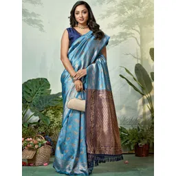 DIVASTRI Woven Design Zari Pure Silk Handloom Banarasi Saree-picture-38