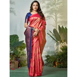 DIVASTRI Woven Design Zari Pure Silk Heavy Work Banarasi Saree-picture-35