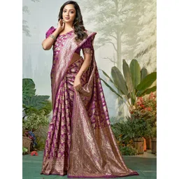 DIVASTRI Woven Design Zari Pure Silk Heavy Work Banarasi Saree-picture-40
