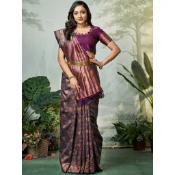 DIVASTRI Woven Design Zari Pure Silk Heavy Work Banarasi Saree-picture-20