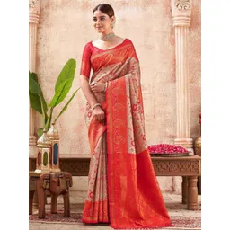 DIVASTRI Woven Design Zari Saree With Blouse Piece-picture-33