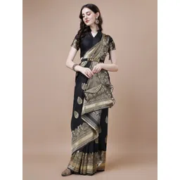 DIVASTRI Woven Design Zari Silk Blend Banarasi Saree-picture-14