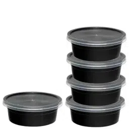 Divatos 50ml Plastic Black Round Container with Lid, DI50MLRCTBK (Pack of 50)-picture-22