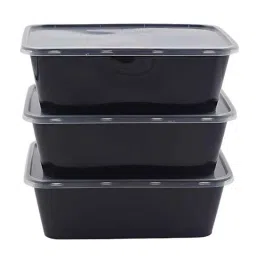 Divatos 650ml Plastic Black Reusable Food Storage Containers with Lid, DI650MLRCTBK (Pack of 25)-picture-41