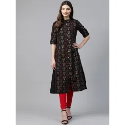 Divena Black Printed A Line Kurta-picture-24