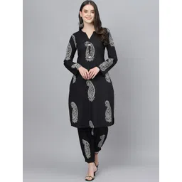 Divena Ethnic Motifs Printed Pure Cotton Kurta with Patiala-picture-10