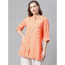Divena Orange Cotton Printed Shirt-picture-10