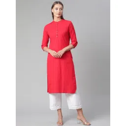 Divena Red Straight Kurta-picture-35