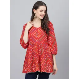 Divena Round Neck Print Cotton Top-picture-33