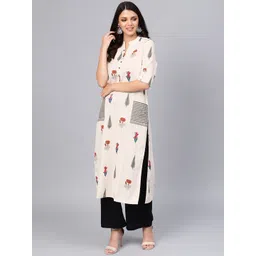 Divena Women Off-White Printed Straight Kurta-picture-16