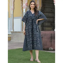 Divena Women Printed Midi Kaftan Ethnic Dresses-picture-25