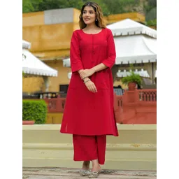 Divena Women Regular Pure Cotton Kurta with Palazzos-picture-31
