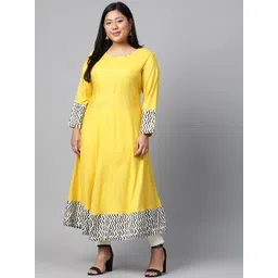 Divena Women Yellow Solid Anarkali Kurta-picture-10