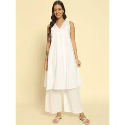 DIVINATION Women Regular Pure Cotton Kurta with Palazzos-picture-23