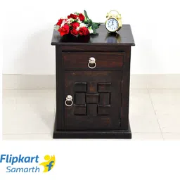 Sheesham Wood Bedside End Table with 2 Shelf Storage Solid Wood Side Table-image-30