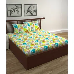 Divine Casa 100% Cotton 144TC Double Bedsheet with 2 Pillow Covers Geometric Print_Multicolor-picture-12