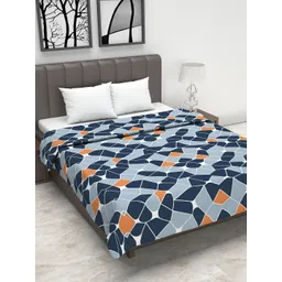 Divine Casa Blue & Orange Geometric AC Room 110 GSM Reversible Double Bed Dohar-picture-17
