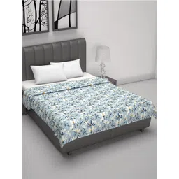Divine Casa Blue & White Floral AC Room 120 GSM Double Bed Dohar-picture-29