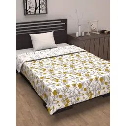 Divine Casa Cambric Green & White Floral Pure Cotton AC Room 120 GSM Single Bed Dohar-picture-19