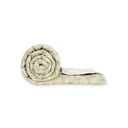 Divine Casa Green & White Floral Microfiber Mild Winter 120 GSM Single Bed Comforter-picture-33