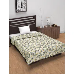 Divine Casa Grey & Green Floral AC Room 120 GSM Single Bed Dohar-picture-13
