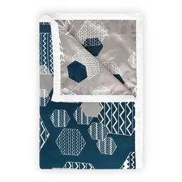 Divine Casa Grey Geometric Printed Microfiber AC Room 120GSM Reversible Single Bed Dohar-picture-13