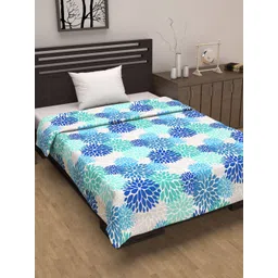Divine Casa Prism Blue & White Floral Pure Cotton AC Room 120 GSM Single Bed Dohar-picture-26