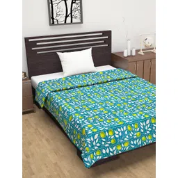 Divine Casa Turquoise Blue & White Floral AC Room 110 GSM Single Bed Dohar-picture-40