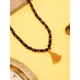 DIVINE HINDU Unisex 108+1 Beads Karungali Rudraksha Tasselled Necklace-picture-37