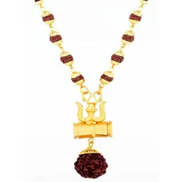 Divine souvenirs Unisex Rudraksh Beaded Minimal Necklace-picture-54