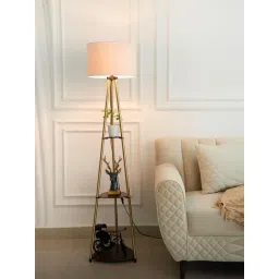 Divine Trends Black Metal 3 Shelves Antique Floor Lamp-picture-19