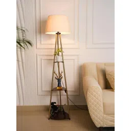 Divine Trends Gold Metal 3 Shelves Antique Floor Lamp-picture-17