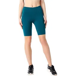 diving deep Solid Women Dark Blue Cycling Shorts-picture-14