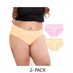 Diving Deep Women Pack of 2 Plus size Cotton Hipster Briefs-picture-30