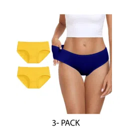 Diving Deep Women Pack of 3 Cotton Assorted Hipster Briefs-picture-18