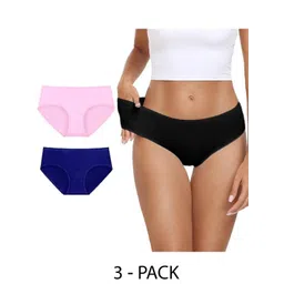 Diving Deep Women Pack of 3 Cotton Assorted Hipster Briefs-picture-27