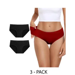 Diving Deep Women Pack of 3 Cotton Assorted Hipster Briefs-picture-17