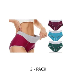 Diving Deep Women Pack of 3 Cotton Assorted Hipster Briefs-picture-26