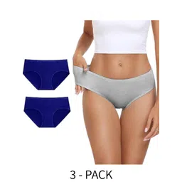 Diving Deep Women Pack of 3 Cotton Hipster Briefs-picture-40