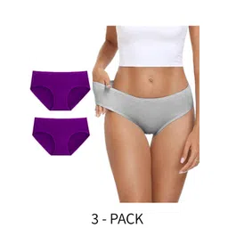 Diving Deep Women Pack Of 3 Cotton Hipster Briefs-picture-35