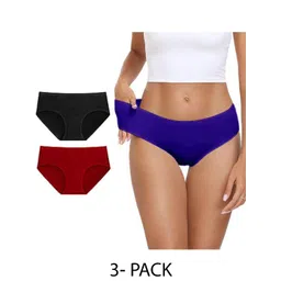 Diving Deep Women Pack of 3 Cotton Mid-Rise Hipster Briefs-picture-14