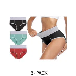 Diving Deep Women Pack of 3 Cotton Plus Size Hipster Briefs-picture-33