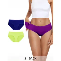 Diving Deep Women Pack of 3 Mid-Rise Cotton Hipster Briefs-picture-25