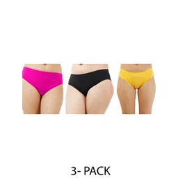 Diving Deep Women Pack of 3 Mid-Rise Cotton Hipster Briefs-picture-24